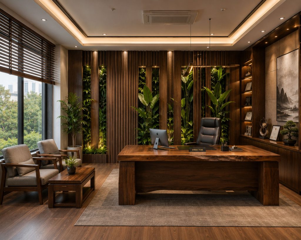 phòng giám đốc gỗ tự nhiên