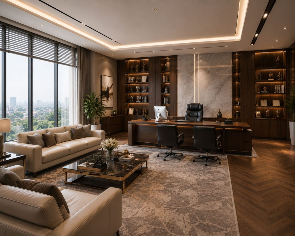 phòng giám đốc phong cách Luxury đẳng cấp