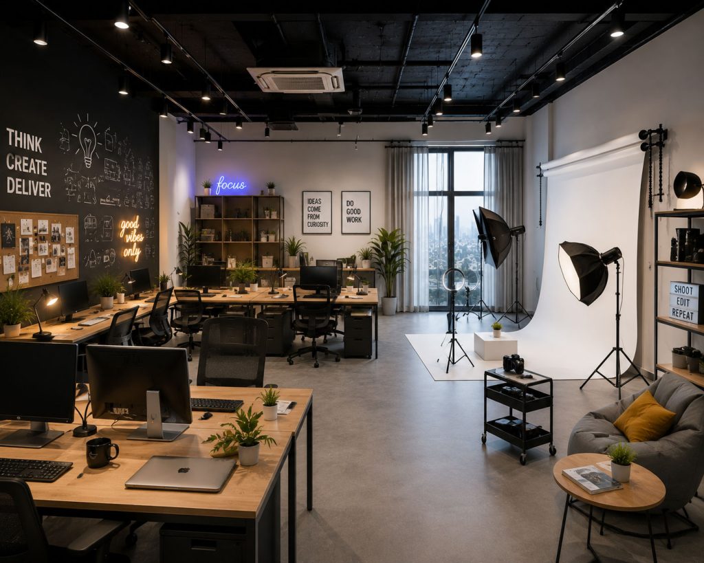 Mẫu 9: Văn phòng 70m2 kết hợp Studio chụp hình sản phẩm mini